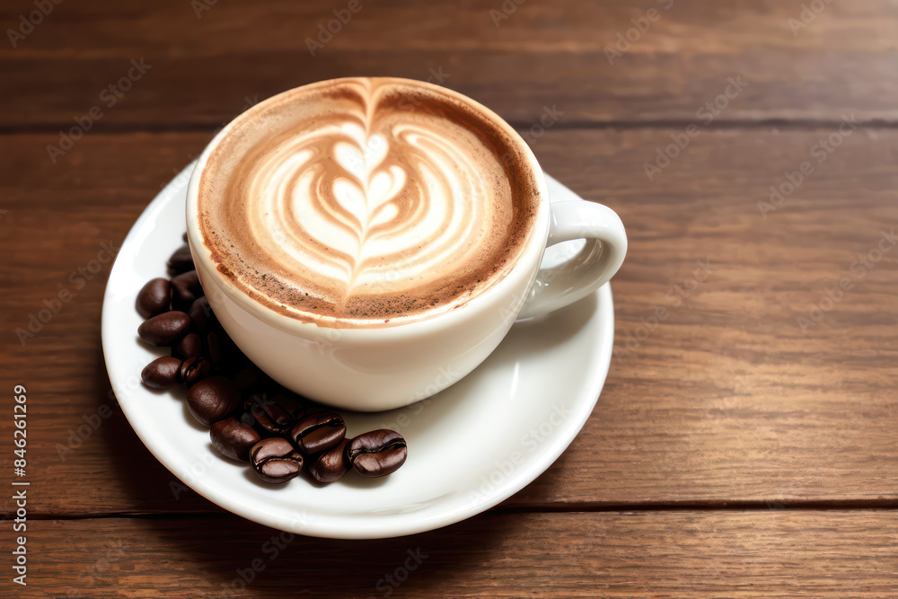 Cup of latte, coffee time Cup of latte, coffee time