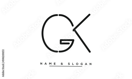 GK, KG, G, K Abstract Letters Logo Monogram