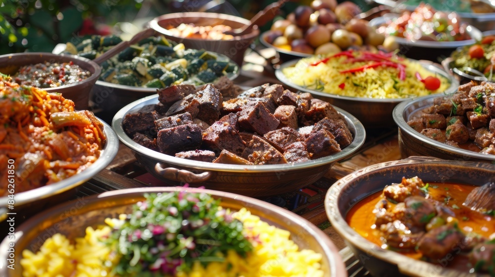A multicultural feast for the senses with foods influenced by African Indian and Spanish cuisines. A multicultural feast for the senses with foods influenced by African Indian and Spanish cuisines.
