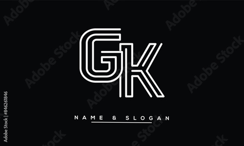GK, KG, G, K Abstract Letters Logo Monogram