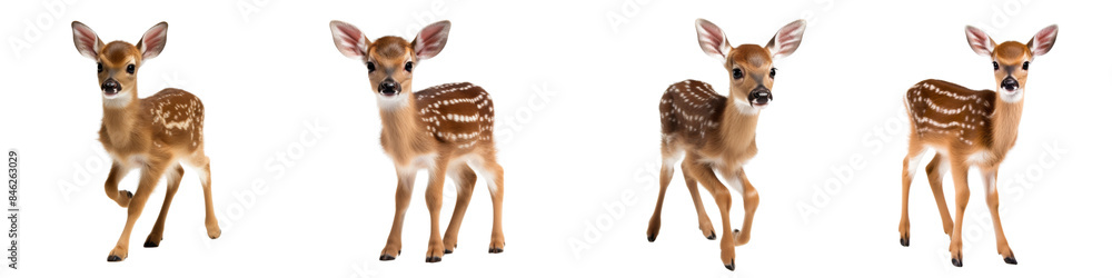 Collection of baby deers isolated on transparent or white background Collection of baby deers isolated on transparent or white background