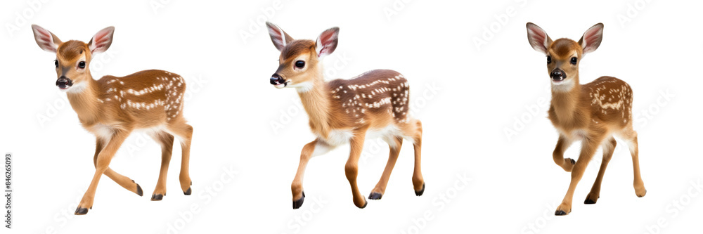 Collection of baby deers isolated on transparent or white background Collection of baby deers isolated on transparent or white background