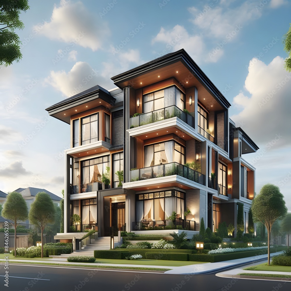Fototapeta premium modern house in the city
