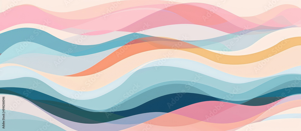 Abstract wavy background with pastel colors, pink, blue and orange Abstract wavy background with pastel colors, pink, blue and orange