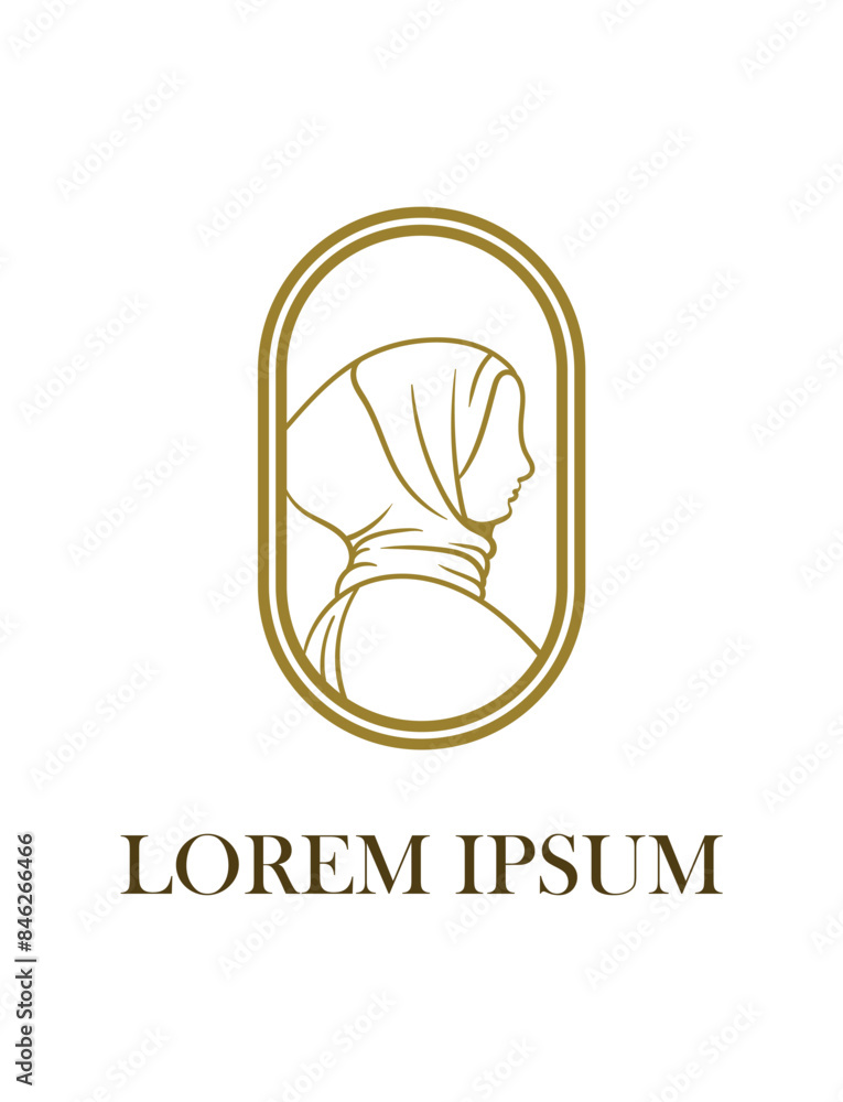 hijab is mean women scarf musl;imah fashion logo icon, vector hijab is mean women scarf musl;imah fashion logo icon, vector