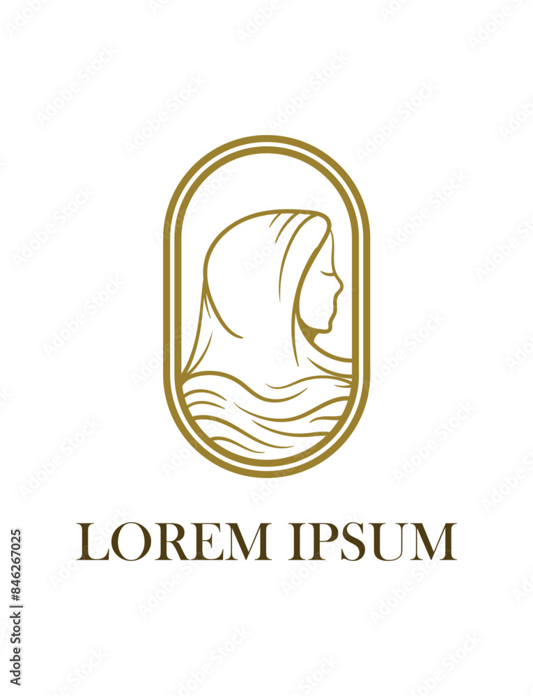 hijab is mean women scarf musl;imah fashion logo icon, vector hijab is mean women scarf musl;imah fashion logo icon, vector