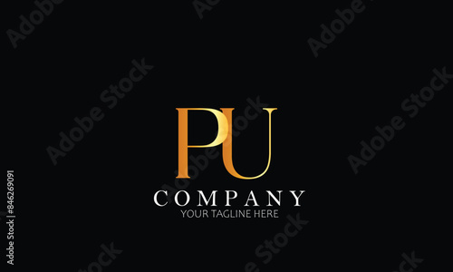 PU logo, letter logo, Branding logo, Clothing logo
