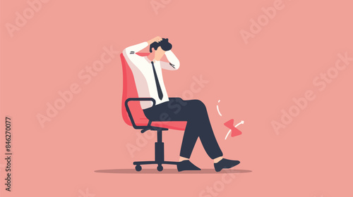 Regret on business mistake, frustration or depressed, stupidity or foolish losing all money, stressed and anxiety on failure concept, frustrated businessman holding his head sitting alone on the chair