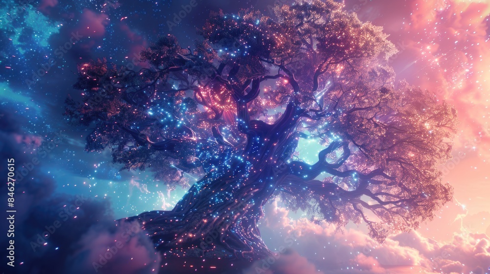 A tree with a lot of sparkles on it A tree with a lot of sparkles on it