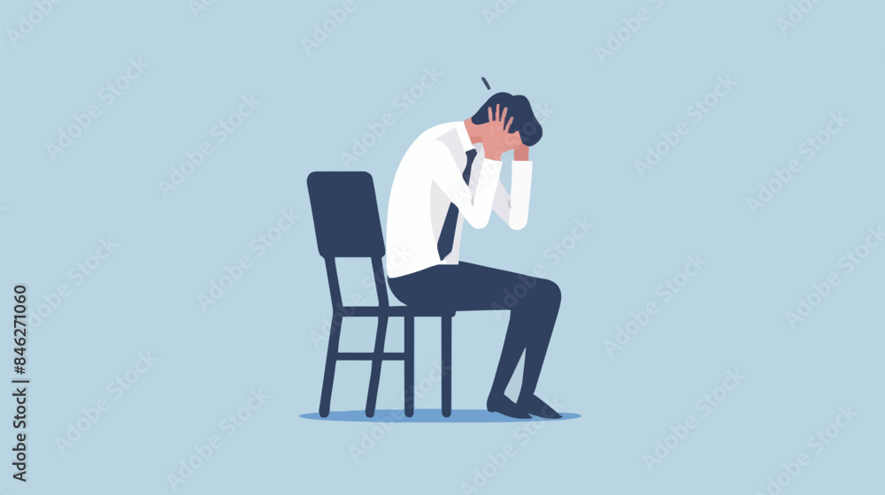 Regret on business mistake, frustration or depressed, stupidity or foolish losing all money, stressed and anxiety on failure concept, frustrated businessman holding his head sitting alone on the chair Regret on business mistake, frustration or depressed, stupidity or foolish losing all money, stressed and anxiety on failure concept, frustrated businessman holding his head sitting alone on the chair