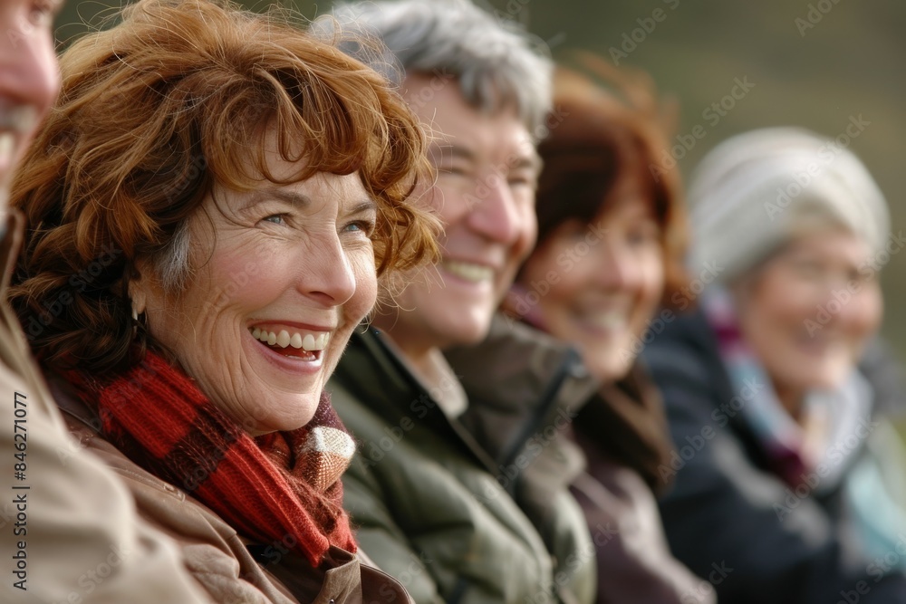 Portrait of a happy senior woman with her family in the background Portrait of a happy senior woman with her family in the background