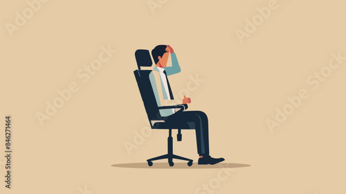 Regret on business mistake, frustration or depressed, stupidity or foolish losing all money, stressed and anxiety on failure concept, frustrated businessman holding his head sitting alone on the chair