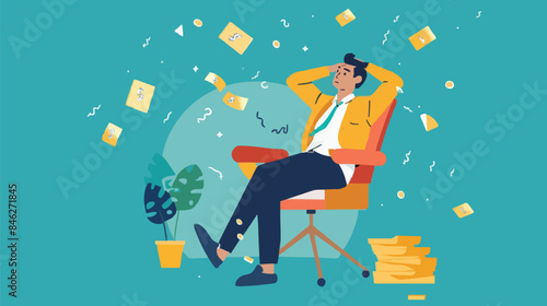 Regret on business mistake, frustration or depressed, stupidity or foolish losing all money, stressed and anxiety on failure concept, frustrated businessman holding his head sitting alone on the chair