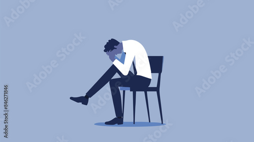 Regret on business mistake, frustration or depressed, stupidity or foolish losing all money, stressed and anxiety on failure concept, frustrated businessman holding his head sitting alone on the chair