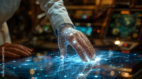 Wallpaper Mural Medicine doctor working with modern tablet computer and virtual interface. Torontodigital.ca