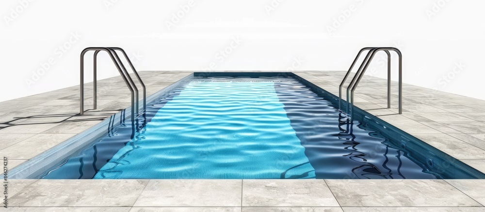 Obraz premium Isolated Rectangular Swimming Pool with Blue Water