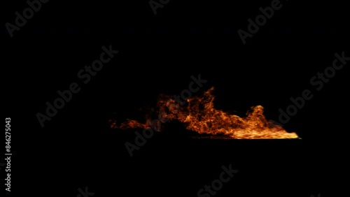 Dynamic fire text line effect with transparent alpha channel. Perfect for adding fiery titles or creating dynamic transitions in video projects.