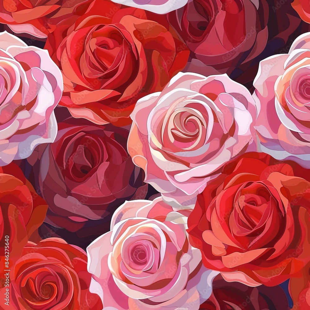 seamless rose pattern with red pink roses seamless rose pattern with red pink roses