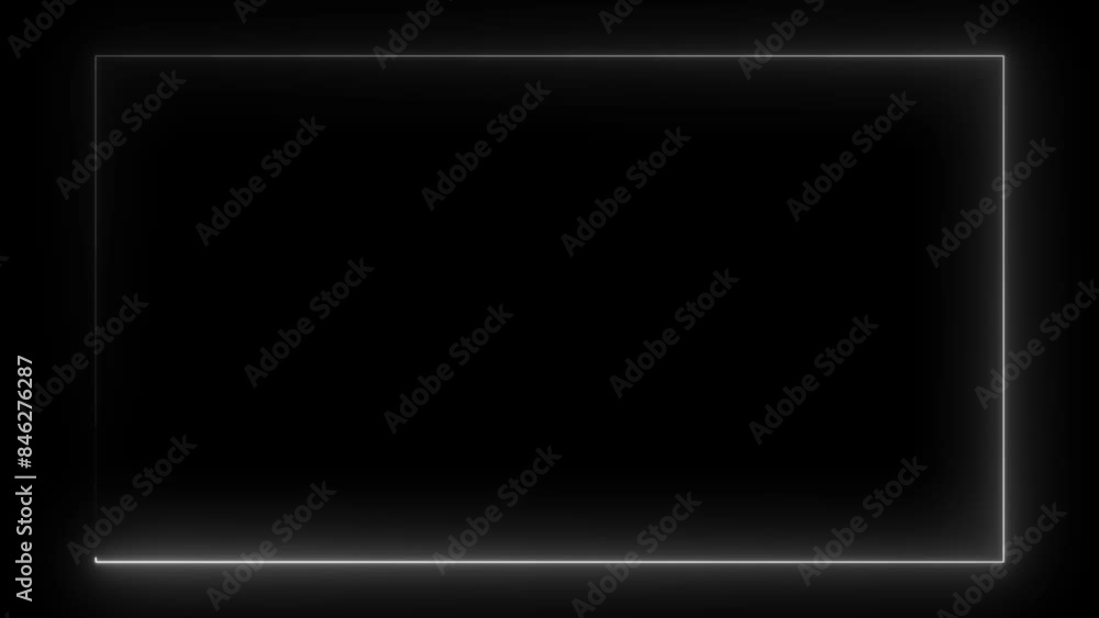 White Neon rectangle frame loop animation. rectangular glowing frame with moving line. neon shape line animation. flickering neon border frame animation White Neon rectangle frame loop animation. rectangular glowing frame with moving line. neon shape line animation. flickering neon border frame animation