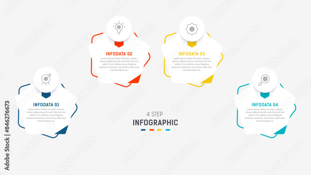 Three Step Infographic label design Vector template with line icons ...
