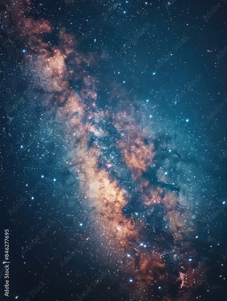 The image is of a galaxy with a long, thin line of stars The image is of a galaxy with a long, thin line of stars