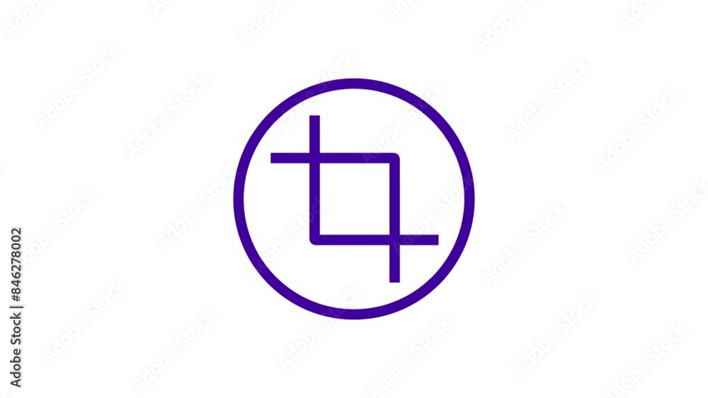 Animated of photos crop cut icon. UI icon concept Animated of photos crop cut icon. UI icon concept