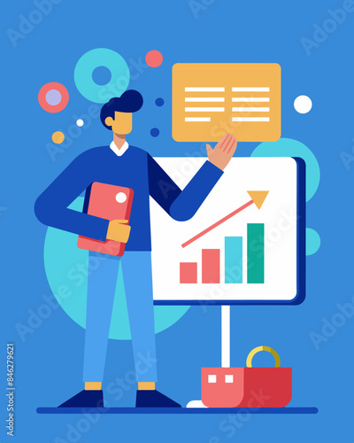 Holding informational seminars for businesses on how to accurately forecast demand to avoid overproduction.. Vector illustration