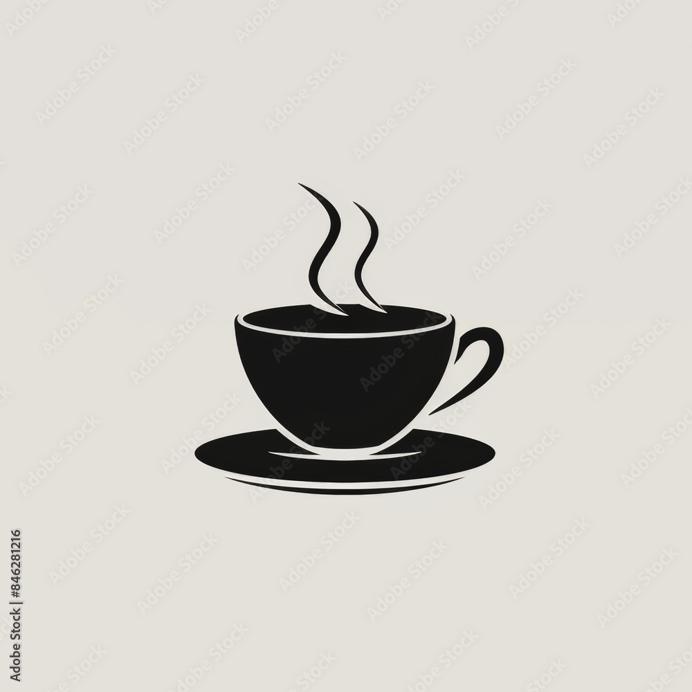 A black coffee cup with steam rising from it A black coffee cup with steam rising from it