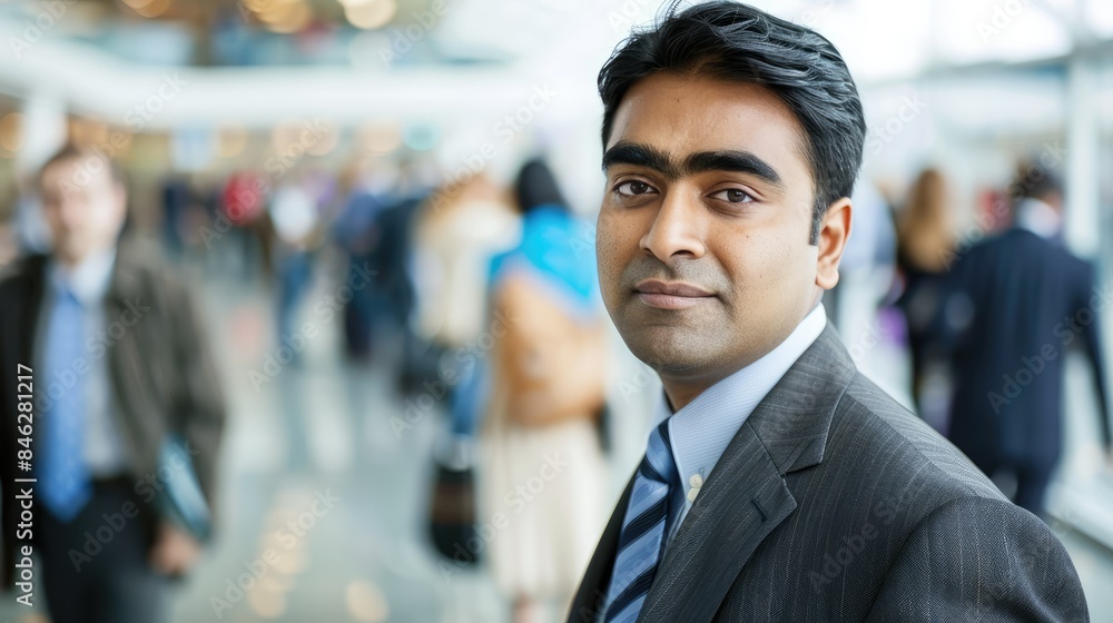 Portrait of an Indian Man in a Suit with Blurred Office Background Portrait of an Indian Man in a Suit with Blurred Office Background