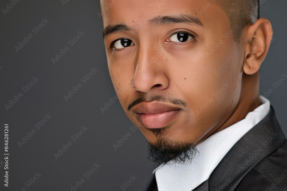 Close-up Portrait of a Confident Latino Man in a Suit with a Goatee and Intense Gaze
Close-up Portrait of a Confident Latino Man in a Suit with a Goatee and Intense Gaze