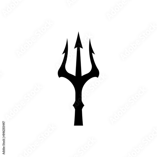 trident logo vector illustration. trident silhouette logo template