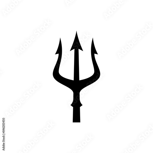 trident logo vector illustration. trident silhouette logo template