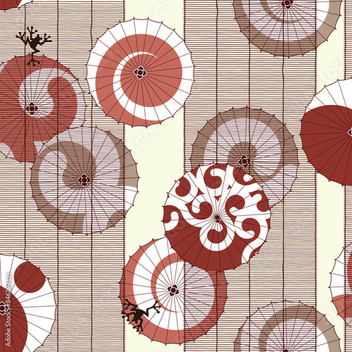 Japanese umbrellas and Japanese blind patterns, photo