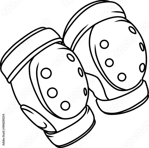 Elbow pads outline. Hand drawn.