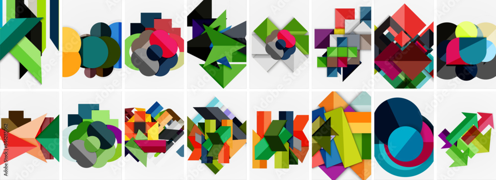 Trendy minimal colorful geometric shapes. Abstract background collection. Vector Illustration For Wallpaper, Banner, Background, Card, Book Illustration, landing page Trendy minimal colorful geometric shapes. Abstract background collection. Vector Illustration For Wallpaper, Banner, Background, Card, Book Illustration, landing page