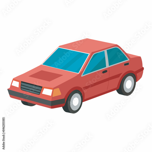 red toy car isolated