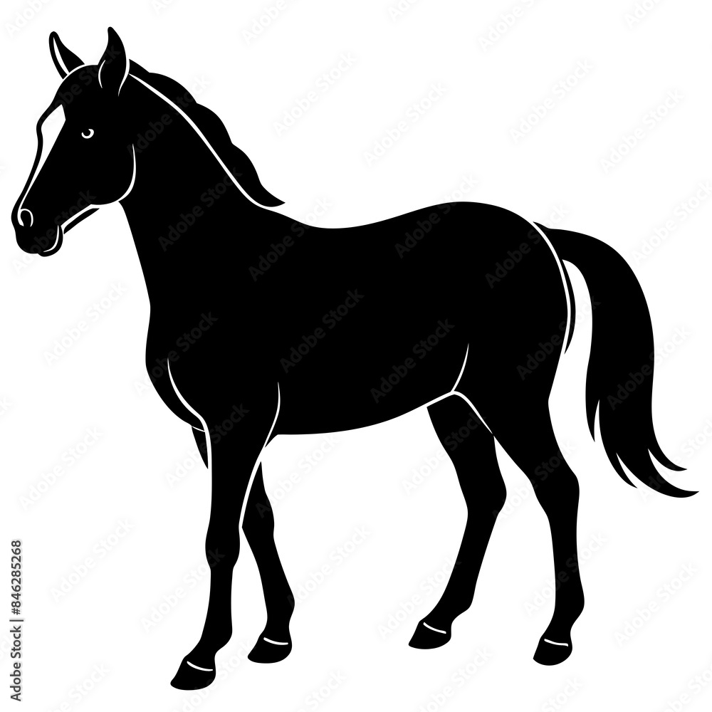 Obraz premium black horse vector illustration