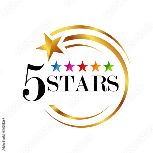 5 five star logo design premium good rate symbol