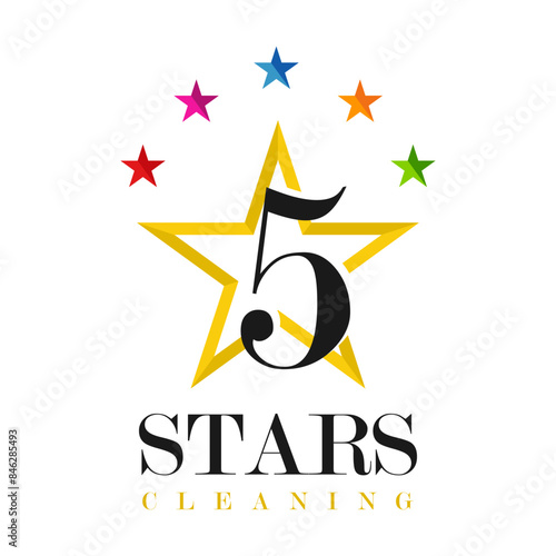 5 five star logo design premium good rate symbol