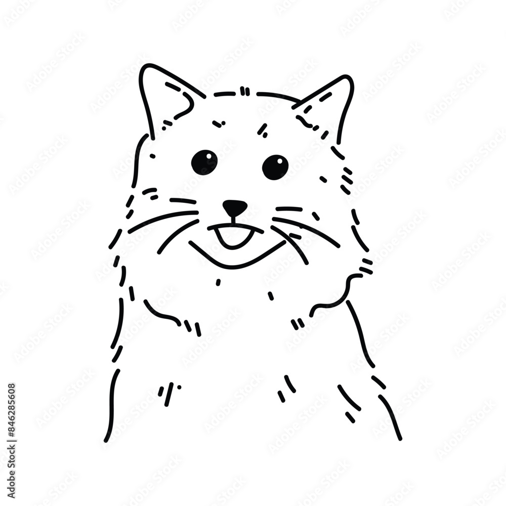 Cute cat vector line art illustration isolated on white background. Minimalist illustration for t-shirts, jackets, hoodies, stickers, etc. Cute cat vector line art illustration isolated on white background. Minimalist illustration for t-shirts, jackets, hoodies, stickers, etc.