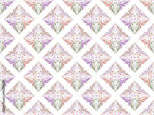 Wallpaper in the style of Baroque. Seamless vector background. Colored floral ornament. Graphic pattern for fabric, wallpaper, packaging. Ornate Damask flower ornament