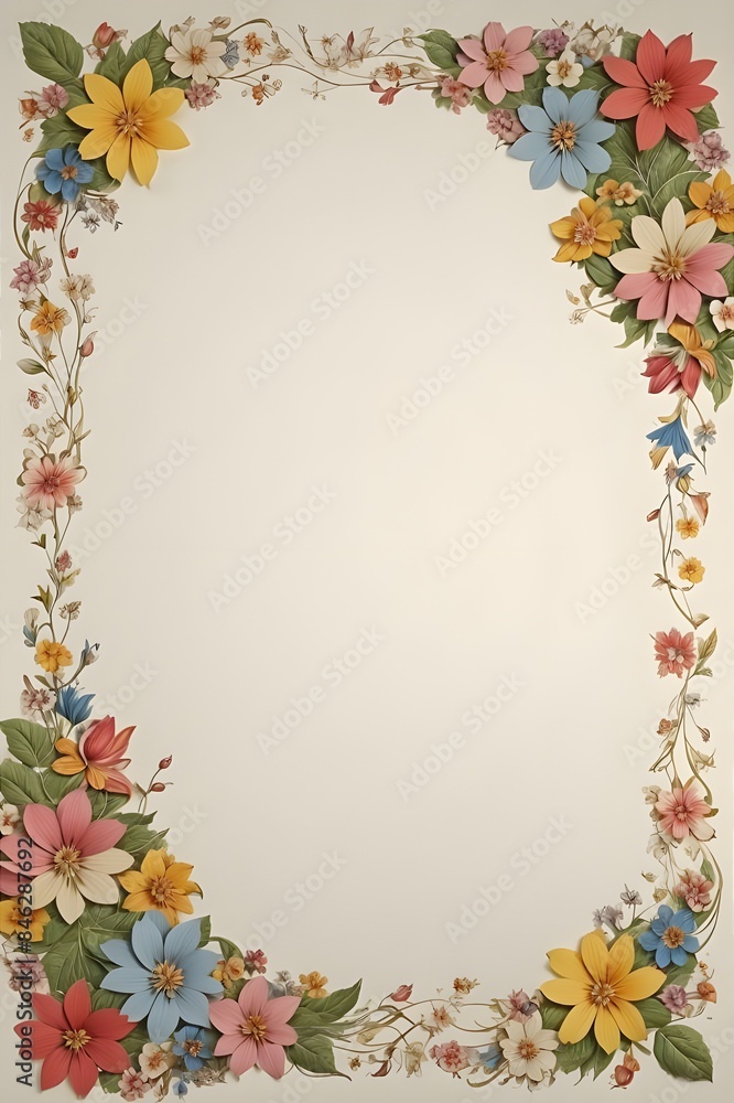 Several different shapes of stationery using floral patterns Several different shapes of stationery using floral patterns