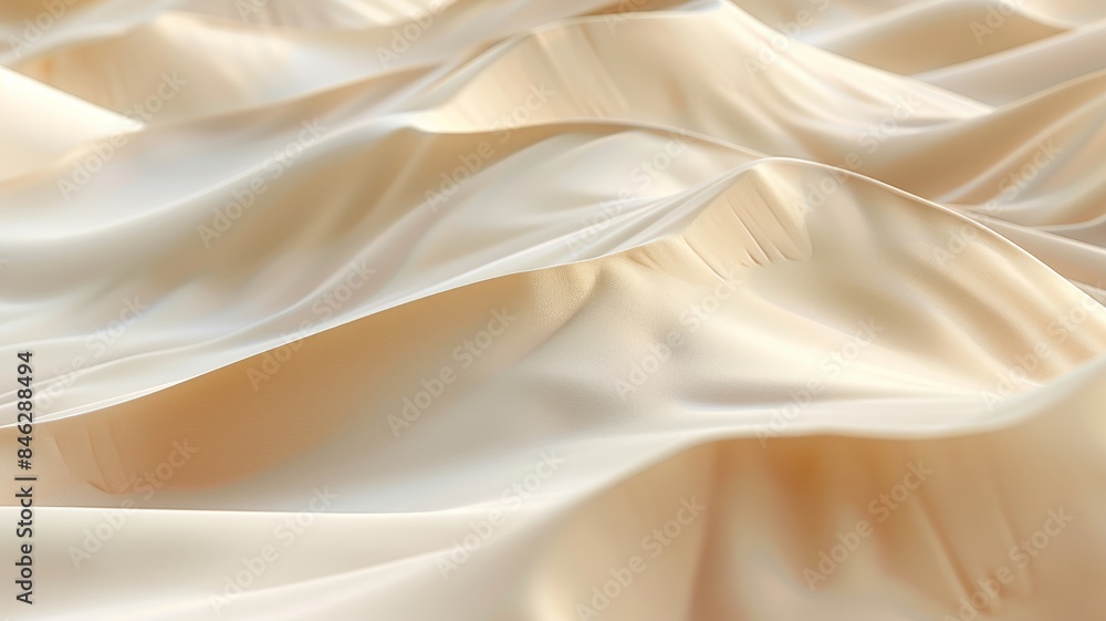Fototapeta premium Smooth flowing cream colored silk fabric