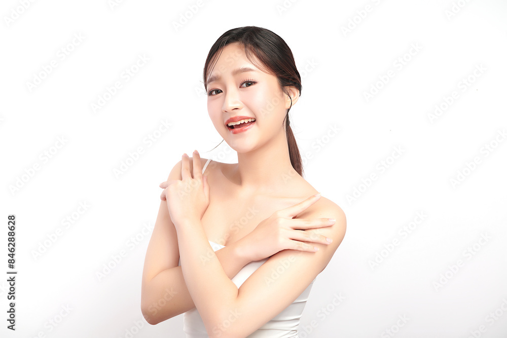Beautiful young asian woman with clean fresh skin on white background, Face care, Facial treatment, Cosmetology, beauty and spa, Asian women portrait. Beautiful young asian woman with clean fresh skin on white background, Face care, Facial treatment, Cosmetology, beauty and spa, Asian women portrait.