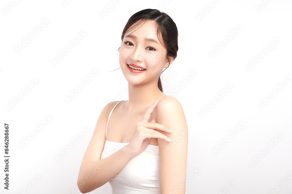 Beautiful young asian woman with clean fresh skin on white background, Face care, Facial treatment, Cosmetology, beauty and spa, Asian women portrait. Beautiful young asian woman with clean fresh skin on white background, Face care, Facial treatment, Cosmetology, beauty and spa, Asian women portrait.