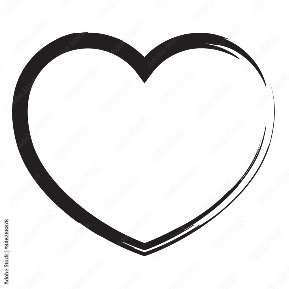 Heart contour vector. Black hand drawn love icon isolated on white background . Paint brush stroke heart icon. eps10 Heart contour vector. Black hand drawn love icon isolated on white background . Paint brush stroke heart icon. eps10