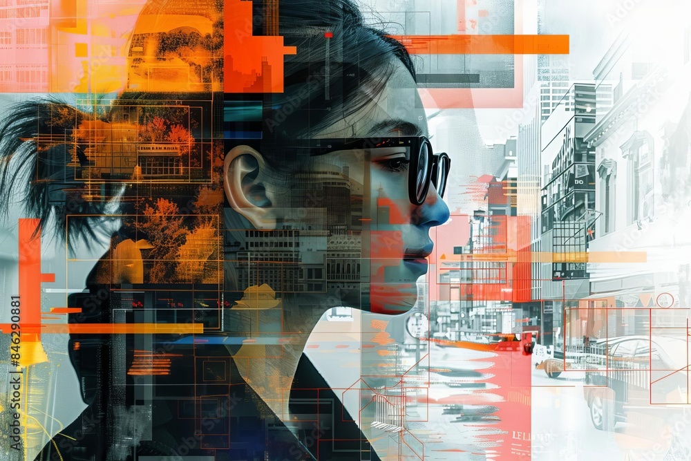 The essence of tech startups with a dynamic digital collage reflecting innovation culture