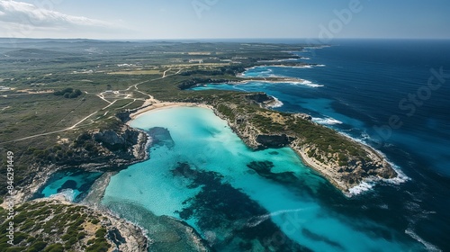  An aerial view of a picturesque coastline.