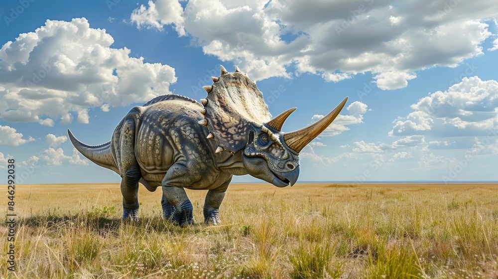 Obraz premium A Triceratops grazing in a vast.