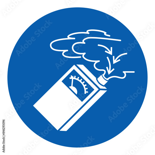 ISO mandatory safety signs_use gas detector symbol and pictogram only size 1 x 1 round shape